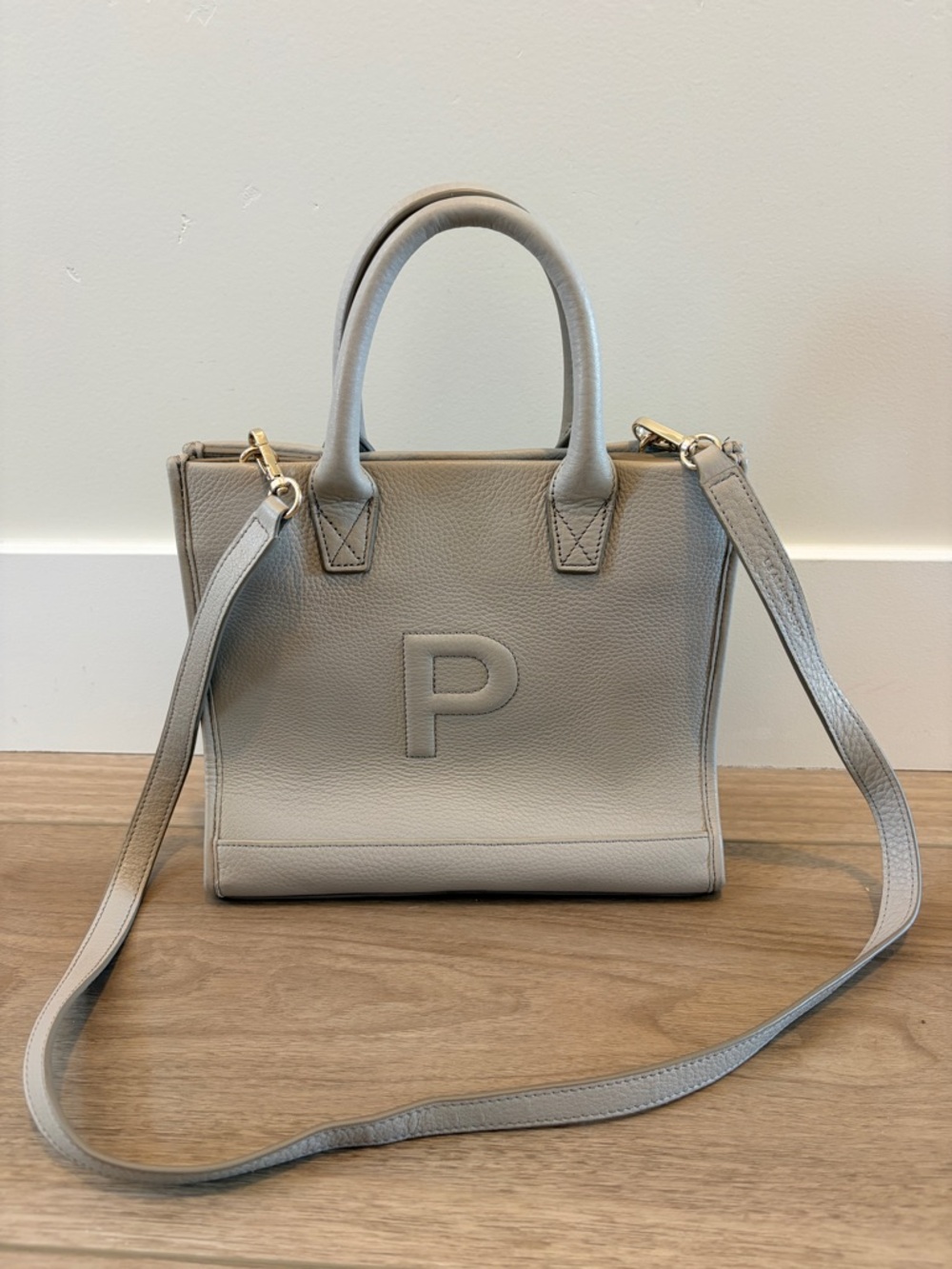 Leatherology Kress Mini Grey Leather Handbag satchel crossbody Personalized P